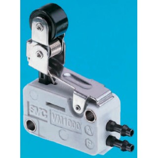 SMC Roller Lever Pneumatic Manual Control Valve Side Port Polybutylene Terephthalate Body 0.8 Mpa VM1000