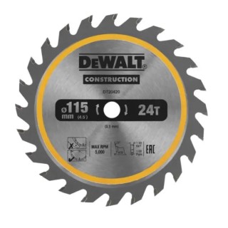 DeWALT Circular Saw Blade Carbide 115mm Diameter 24 Teeth 1.5mm Kerf DT20420-QZ