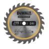 DeWALT Circular Saw Blade Carbide 115mm Diameter 24 Teeth 1.5mm Kerf DT20420-QZ