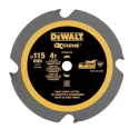 DeWALT Circular Saw Blade 115 mm Diameter Tungsten Carbide Blade with 4 Teeth PCD (Polycrystalline Diamond Tooth) DT20421-QZ