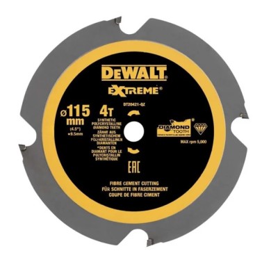 DeWALT Circular Saw Blade 115 mm Diameter Tungsten Carbide Blade with 4 Teeth PCD (Polycrystalline Diamond Tooth) DT20421-QZ
