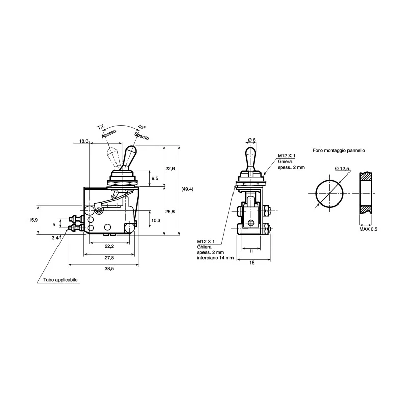 SMC Toggle Lever Pneumatic Manual Control Valve Series, 3/2 Function, Maximum Pressure 0.8 Mpa, Polybutylene VM1000