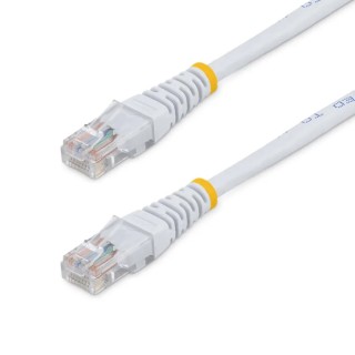 StarTech.com Unscreened Cat5e Ethernet Cable 15 m Length, Stranded Copper Conductors, White PVC Jacket 