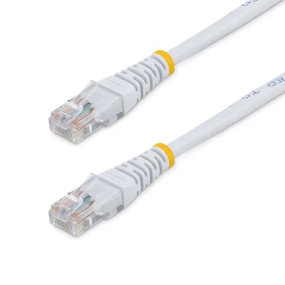 StarTech.com Unscreened Cat5e Ethernet Cable 15 m Length, Stranded Copper Conductors, White PVC Jacket 