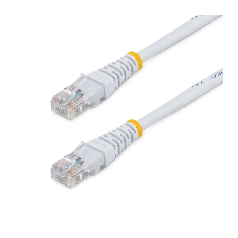 StarTech.com Unscreened Cat5e Ethernet Cable 15 m Length, Stranded Copper Conductors, White PVC Jacket 