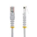 StarTech.com Unscreened Cat5e Ethernet Cable 15 m Length, Stranded Copper Conductors, White PVC Jacket 