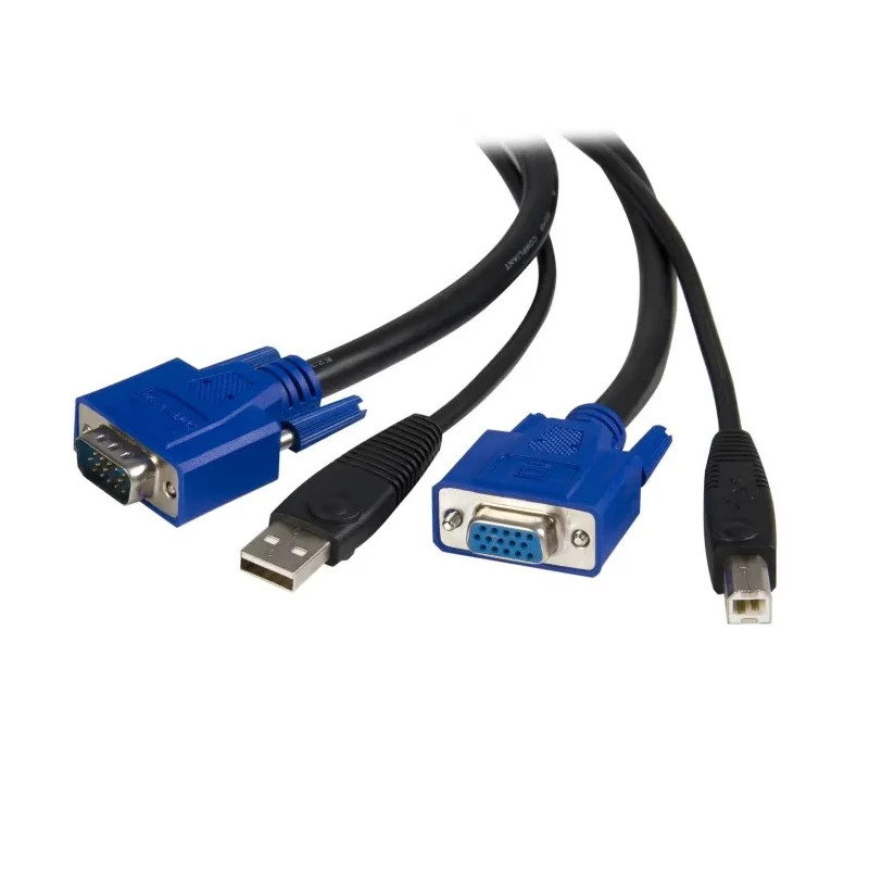 StarTech.com KVM Mixed Cable Assembly USB Type A to Male/Female VGA USB B 4.6m SVUSB2N1_15