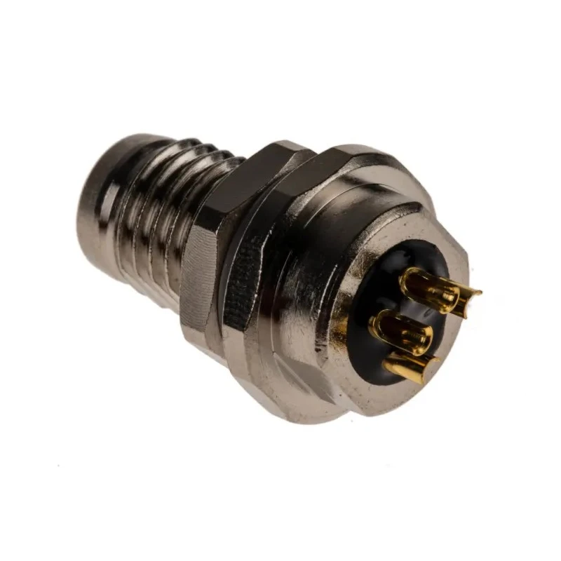 TE Connectivity Circular Connector M8 Series, 4 Contacts, Rear Mount, Plug Male, IP67, 3A, 30V, Solder T4030014041-000