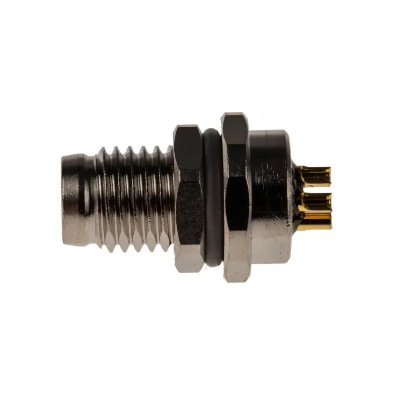 TE Connectivity Circular Connector M8 Series, 4 Contacts, Rear Mount, Plug Male, IP67, 3A, 30V, Solder T4030014041-000