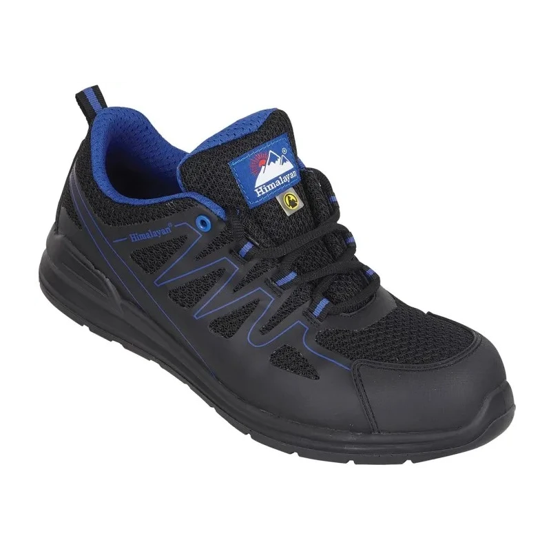 Himalayan Unisex Black Non-Metallic Safety Trainer, Lace Up Closure, Composite Midsole, EN ISO 20345 2011 S1P/ESD 2603BK100