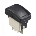 APEM SPDT, Latching On-On Rocker Switch Panel Polyamide Housing 5A 24V DC IP69K KH136AAZXXG12N03XX04