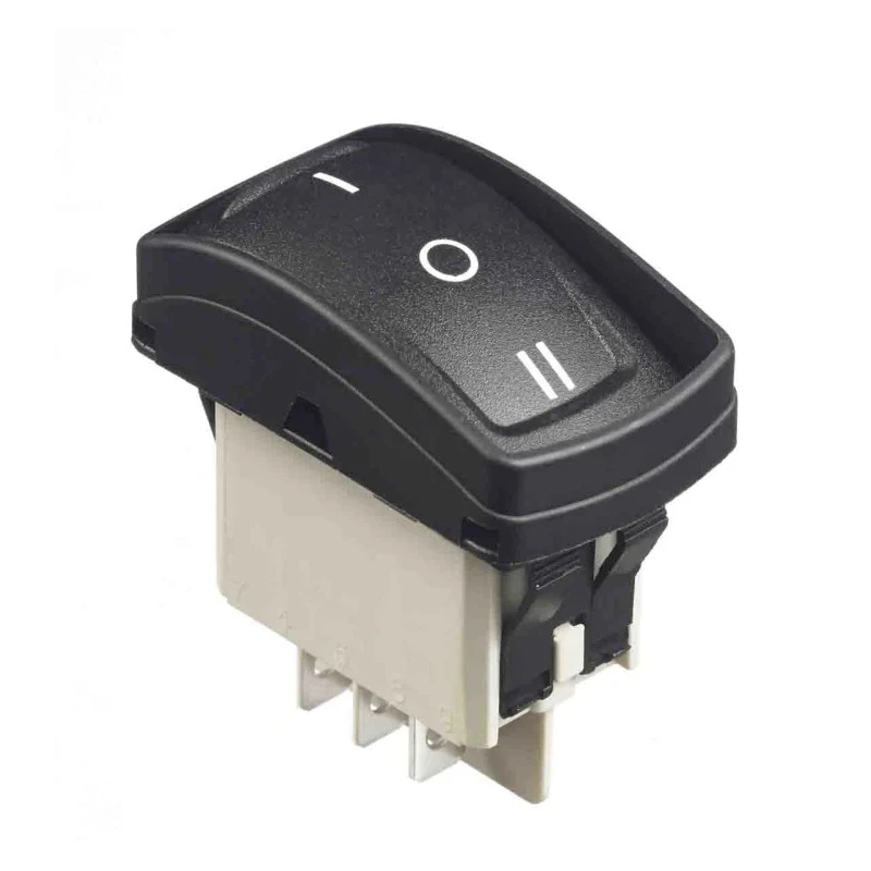 APEM DPDT On-Off-On (On)-Off-(On) Rocker Switch Panel, Polyamide Housing, IP69K, 5A, 24V DC KH146AAZXNG22NXXXX23