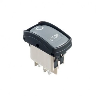 APEM Illuminated DPDT Latching Mom-Off Rocker Switch Panel 5A 24V DC IP69K KH147AAZXXG12N
