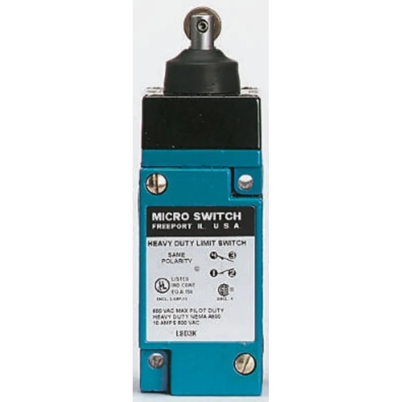 Honeywell HDLS Series Plunger Limit Switch 240V AC 10A SPDT IP67 Die Cast Zinc Epoxy Coated Housing LS4D3K