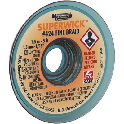 Super Wick De-Soldering Braid 1.5 m Length, 1.5 mm Width 424