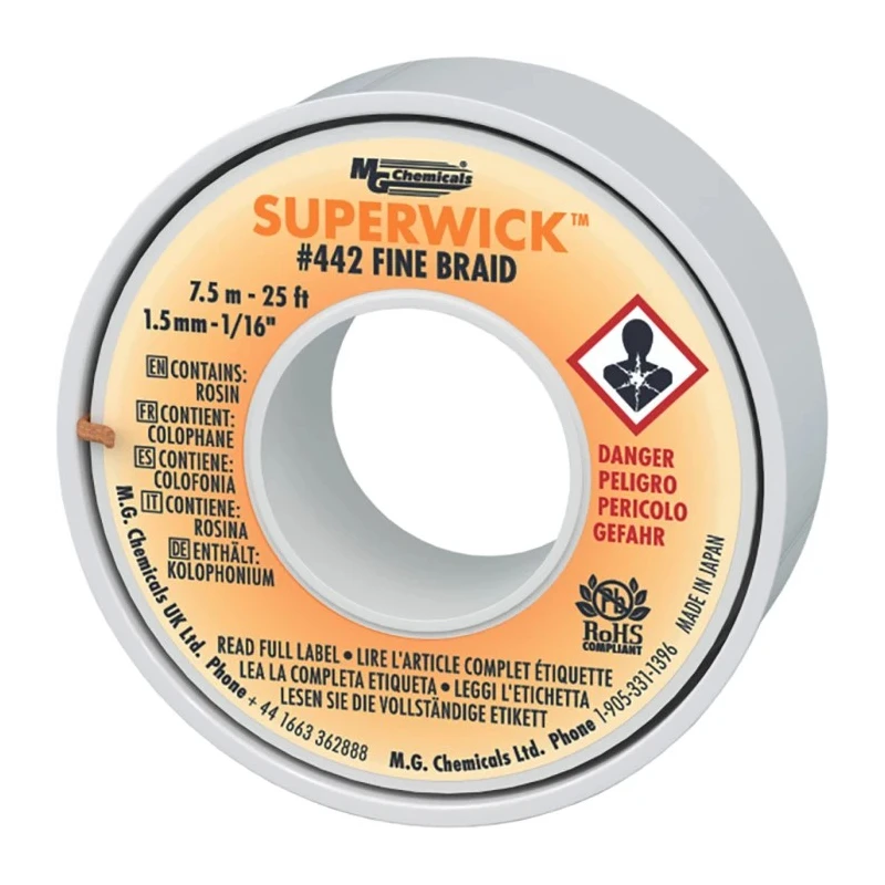 Super Wick De-Soldering Braid 7.5 m Length 1.5 mm Width 442
