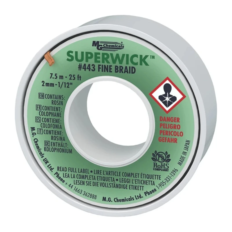 Super Wick De-Soldering Braid 7.5 m Length, 2 mm Width 443