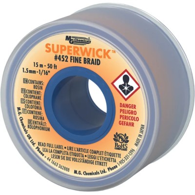 Super Wick De-Soldering Braid 15 m Length, 1.5 mm Width 452