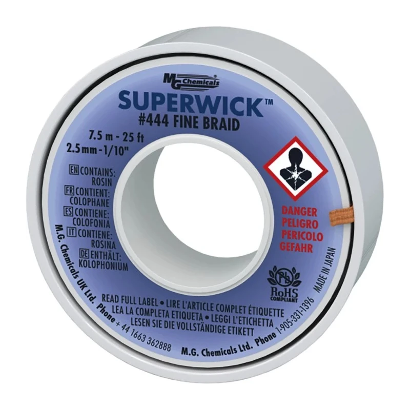 Super Wick De-Soldering Braid 7.5 m Length, 2.5 mm Width 444