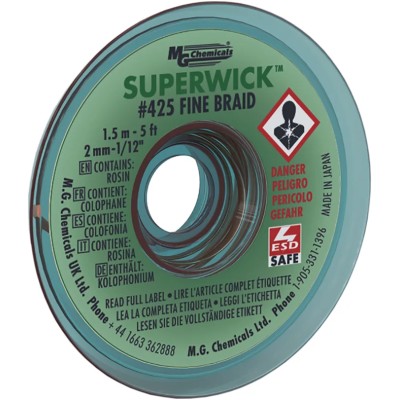 Super Wick De-Soldering Braid 1.5 m Length Copper Braid with RMA Flux 425