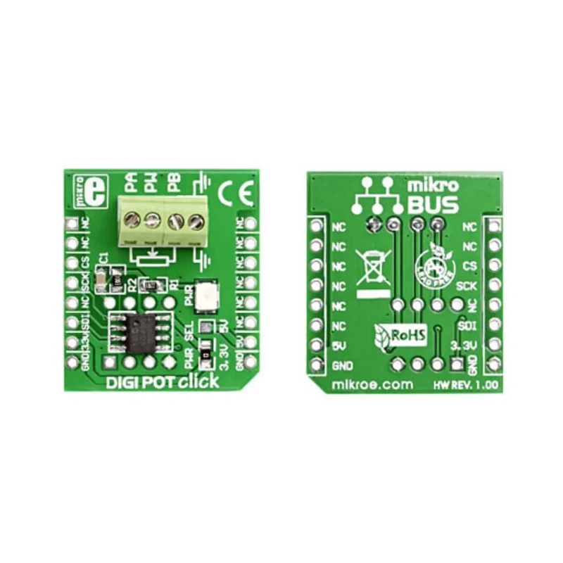MikroElektronika DIGIPOT Click 8-bit Single-Channel Digital Potentiometer MCP4161 Evaluation Board 