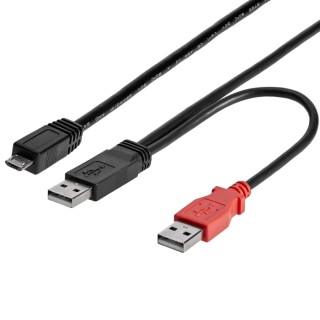 StarTech.com USB 2.0, Male USB Type A to Male Micro USB Type B Black Cable 0.9 m USB2HAUBY3