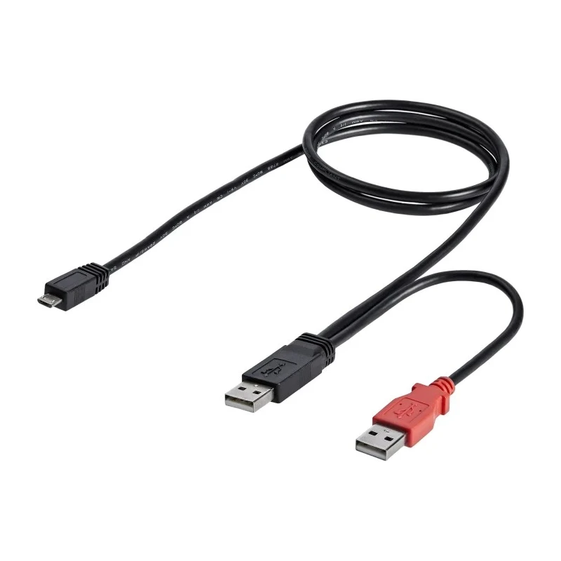 StarTech.com USB 2.0, Male USB Type A to Male Micro USB Type B Black Cable 0.9 m USB2HAUBY3