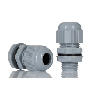 HellermannTyton Grey Polyamide 66 Cable Gland, M16 Thread, 5 mm to 10 mm Cable Diameter, IP68 Ingress Protection NGM16-DGY