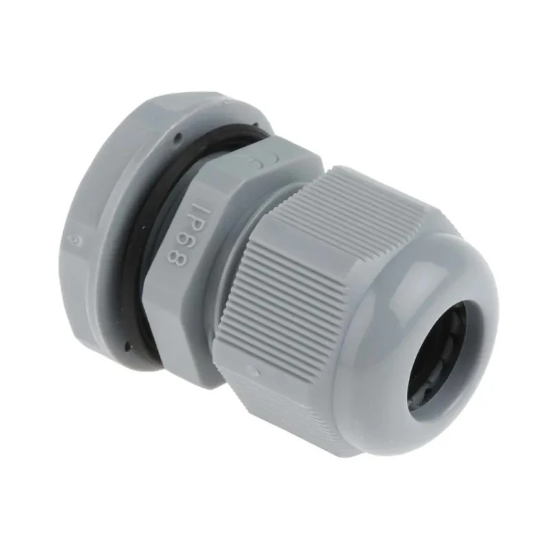 RS PRO Grey Polyamide 66 Cable Gland, M20 Thread, 6 mm Minimum to 12 mm Maximum Cable Diameter, IP68 Rated NGM20S-DGY
