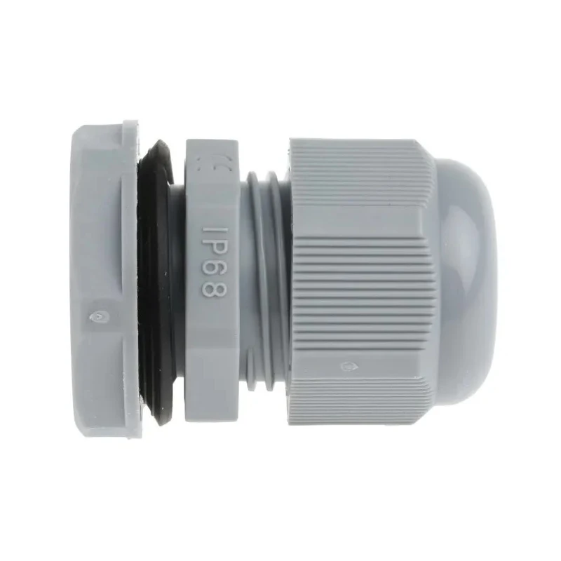 RS PRO Grey Polyamide 66 Cable Gland, M20 Thread, 6 mm Minimum to 12 mm Maximum Cable Diameter, IP68 Rated NGM20S-DGY