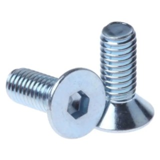 RS PRO Bright Zinc Steel Hex Socket Countersunk Screw Thread M16 Length 60mm Grade A DIN 7991 193-3417