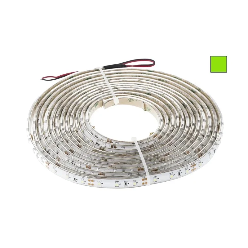 RS PRO 12V Green LED Strip, 4000K Colour Temperature, 5 m Length, 60 LEDs/m, 4.8W/m, IP65 Rated 883-7897