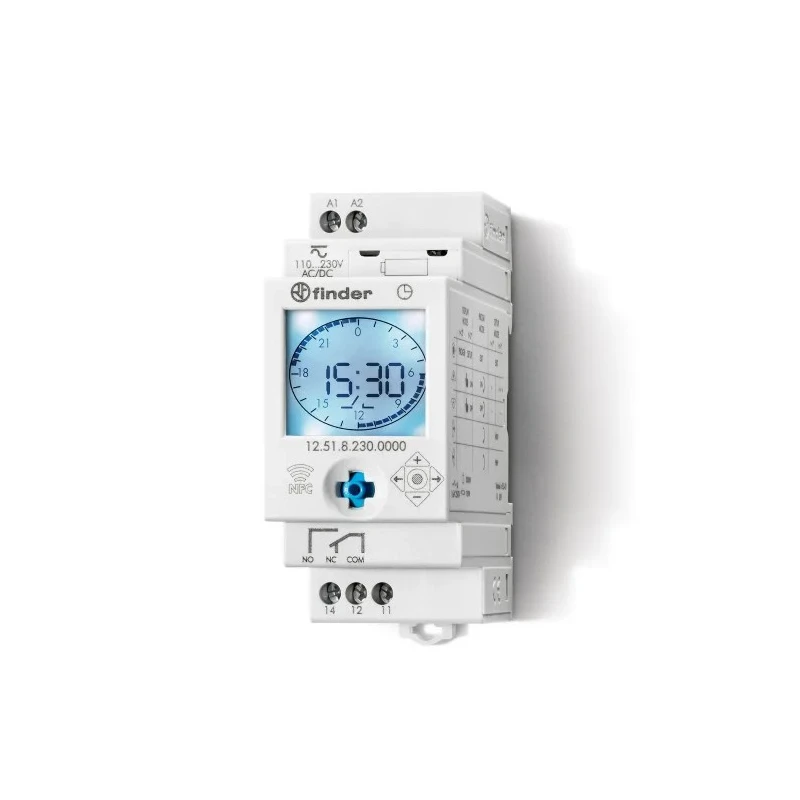 Finder Digital with NFC 12 DIN Rail Time Switch 230V ac 12.51.8.230.0000 NFC