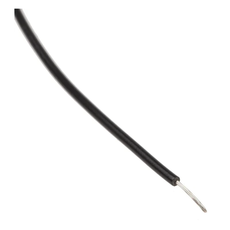 RS PRO Black 0.13 mm² Hook Up Wire, 26 AWG, 7 x 0.16 mm Strands, 100 m Length, PVC Insulated, Tinned Copper 884-0869