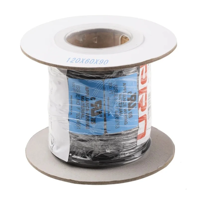 RS PRO Black 0.13 mm² Hook Up Wire, 26 AWG, 7 x 0.16 mm Strands, 100 m Length, PVC Insulated, Tinned Copper 884-0869