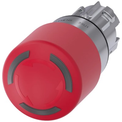 Siemens SIRIUS ACT 3SU10 Series Illuminated Metal Mushroom Emergency Stop Push Button Head Twist Release 3SU1051-1GB20-0AA0