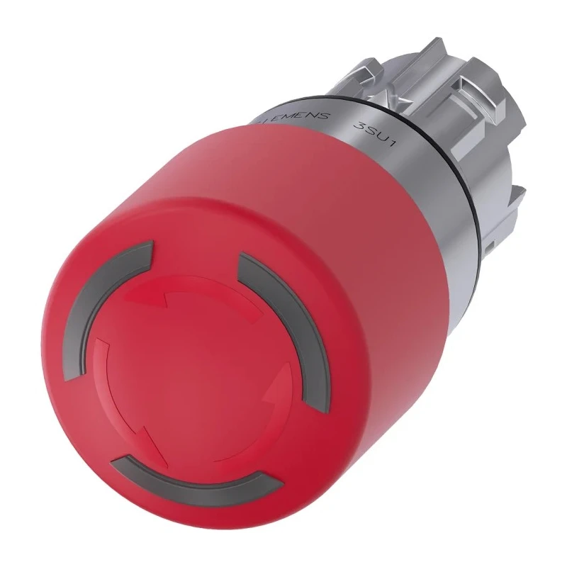 Siemens SIRIUS ACT 3SU10 Series Illuminated Metal Mushroom Emergency Stop Push Button Head Twist Release 3SU1051-1GB20-0AA0