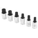 Facom Square Screwdriver Bit Set 6 Pieces Steel 60mm Overall Length Drive Size 1/2 in OGV Grip STM.J6MGRPPB