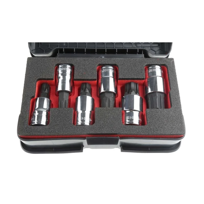 Facom Square Screwdriver Bit Set 6 Pieces Steel 60mm Overall Length Drive Size 1/2 in OGV Grip STM.J6MGRPPB