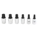 Facom Square Screwdriver Bit Set 6 Pieces Steel 60mm Overall Length Drive Size 1/2 in OGV Grip STM.J6MGRPPB