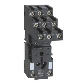 Schneider Electric Harmony Relay RXM 11 Way 250V 10A Screw Terminal DIN Rail Relay Socket RXZE2S111M
