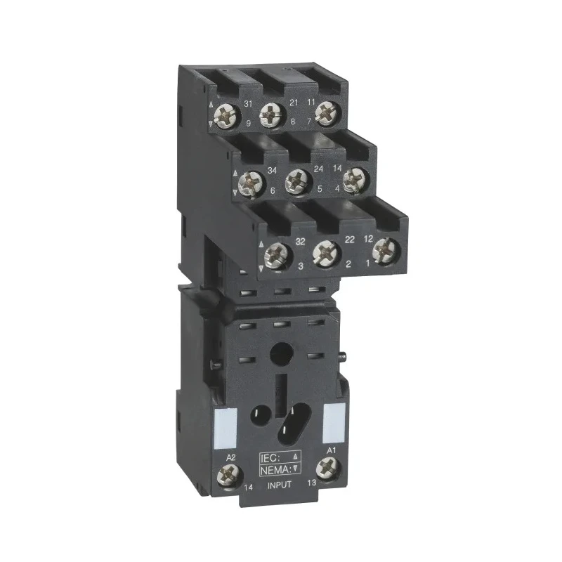 Schneider Electric Harmony Relay RXM 11 Way 250V 10A Screw Terminal DIN Rail Relay Socket RXZE2S111M