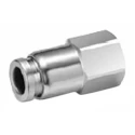 SMC Stainless Steel Pneumatic Fitting 4mm Push-in Female Threaded-to-Tube, 1/8 in R Thread, High Temperature 150°C KQG2
