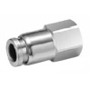 SMC Stainless Steel Pneumatic Fitting 4mm Push-in Female Threaded-to-Tube, 1/8 in R Thread, High Temperature 150°C KQG2