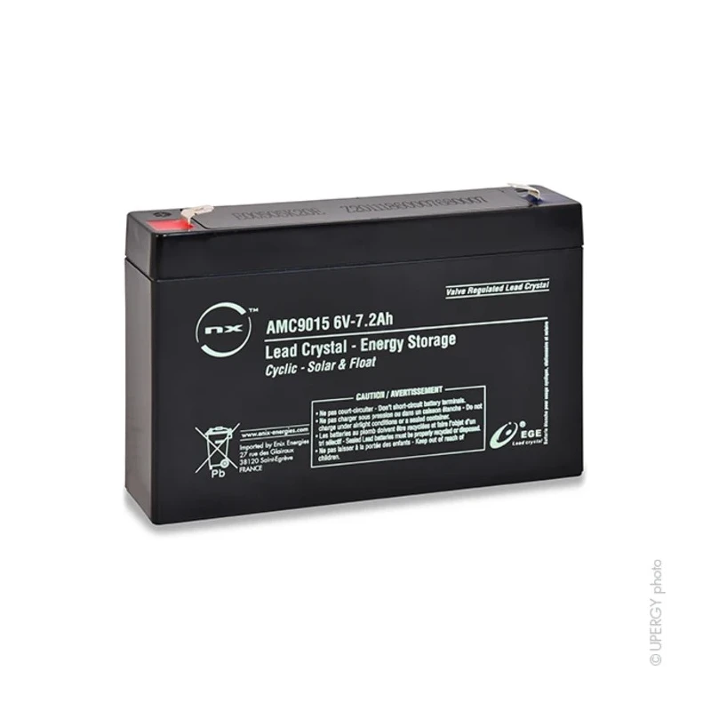ENIX Energies Standard Sealed Lead Acid Battery 6 V 7.2 Ah Lead Crystal Construction AMC9015