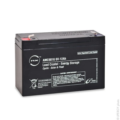 ENIX Energies Standard Sealed Lead Acid Battery 6 V 12 Ah, Lead Crystal Construction 3-CNFJ-12