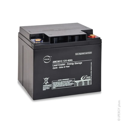 ENIX Energies Standard Sealed Lead Acid Battery, 12 V, 40 Ah Capacity, Lead Crystal Construction AMC9013