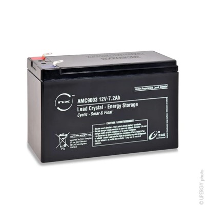ENIX Energies 12 V Faston F2 Sealed Lead Acid Battery 7.2 Ah Lead Crystal Construction AMC9003