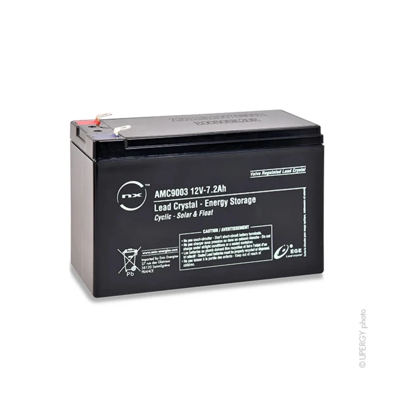 ENIX Energies 12 V Faston F2 Sealed Lead Acid Battery 7.2 Ah Lead Crystal Construction AMC9003