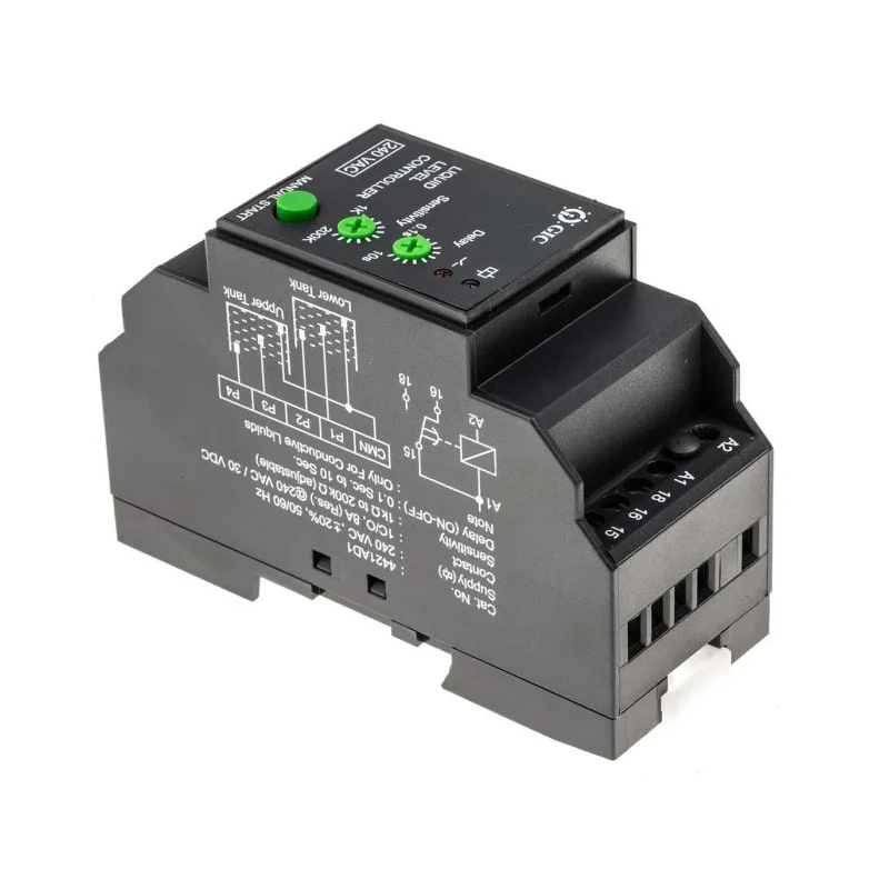 GIC 44 Series Level Controller DIN Rail Voltage Input 240V AC Rated Relay 4421AD1